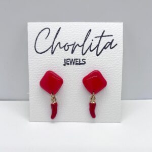 Pendientes rojos con efecto cristal